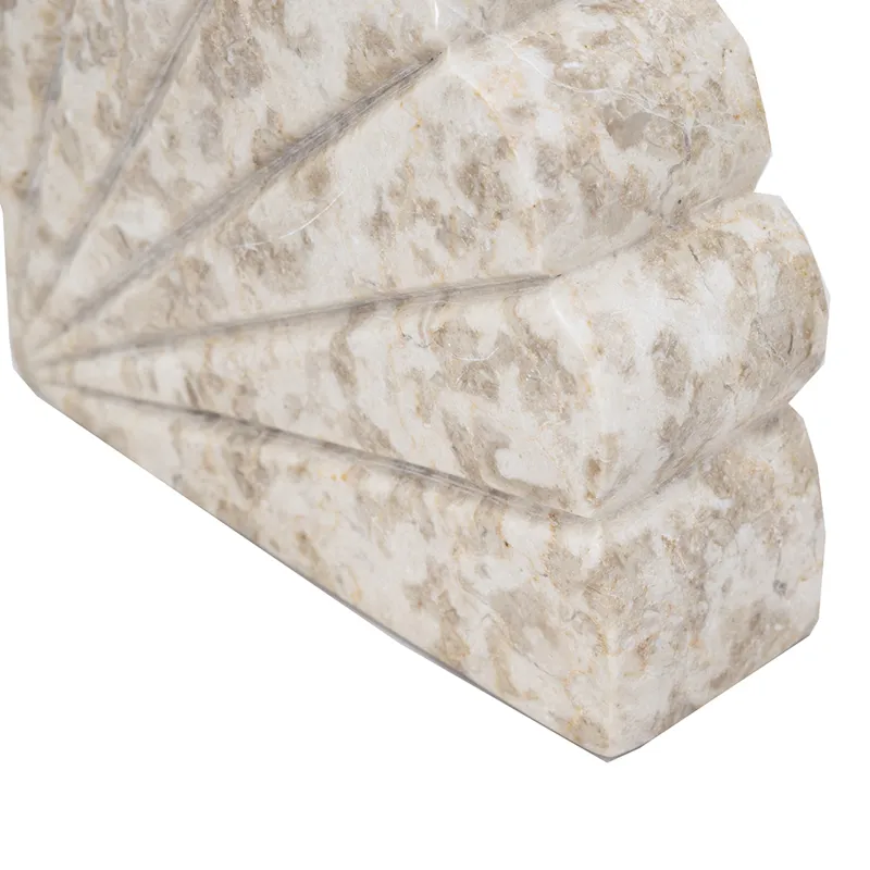 Cream Marble Fan Bookend