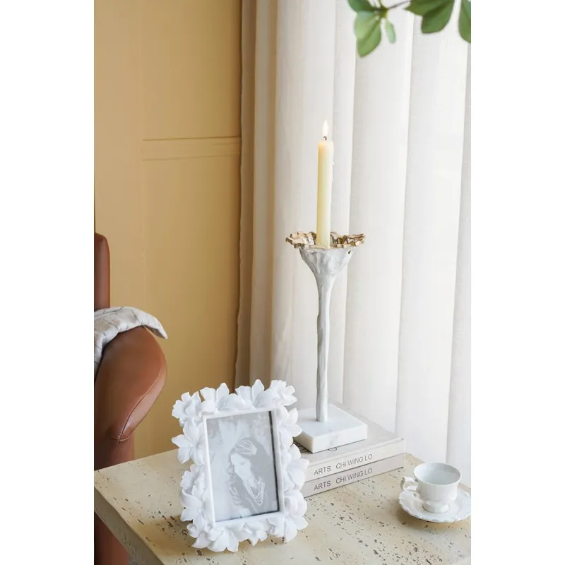 4X6 White Flower Photo Frame