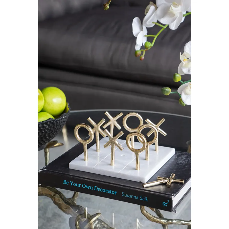 Marble &amp; Gold Tic Tac Toe