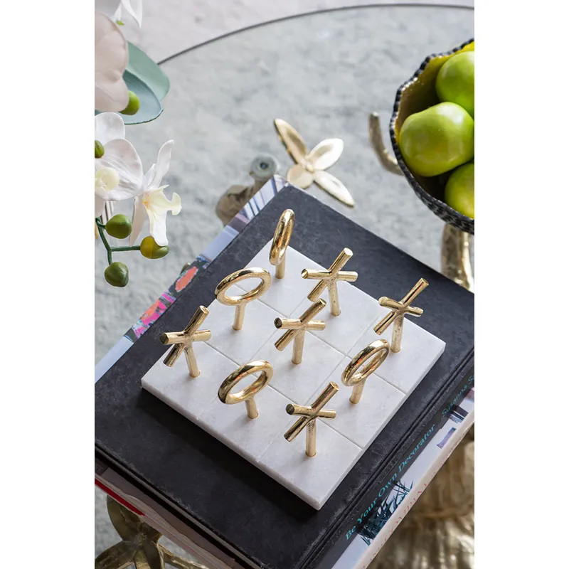 Marble &amp; Gold Tic Tac Toe