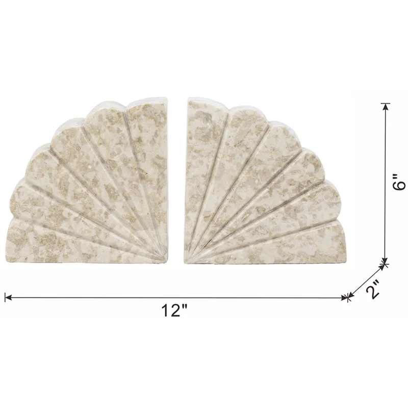 Cream Marble Fan Bookend