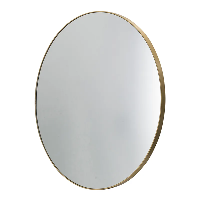 Gold Wooden Circle Accent Mirror