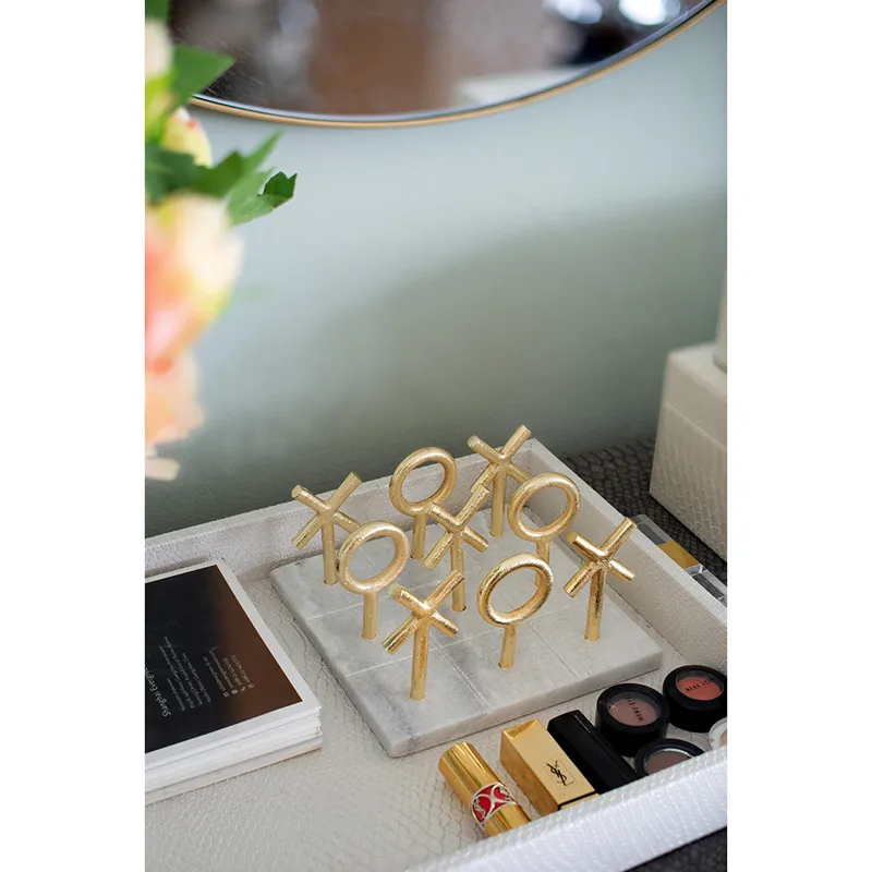 Marble &amp; Gold Tic Tac Toe