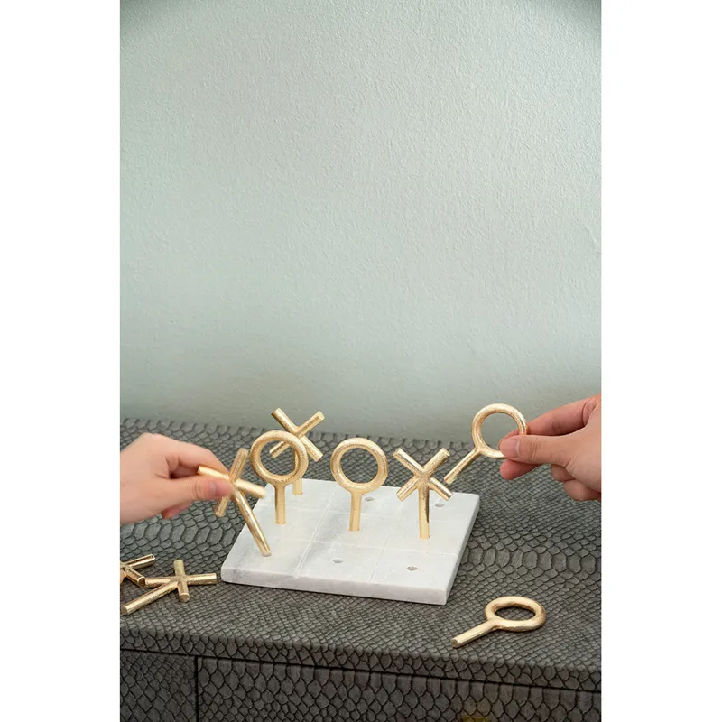 Marble &amp; Gold Tic Tac Toe