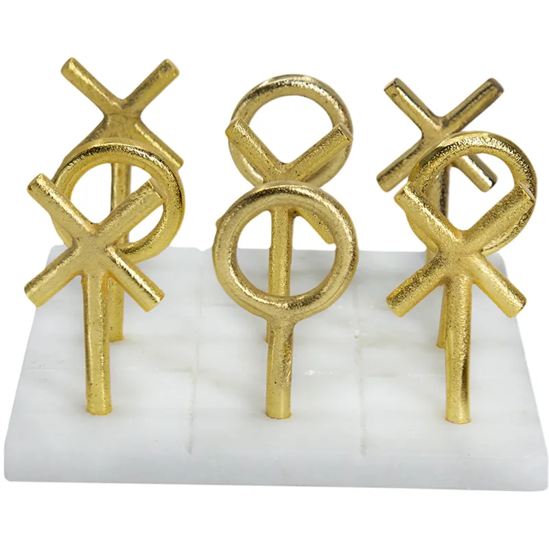 Marble &amp; Gold Tic Tac Toe