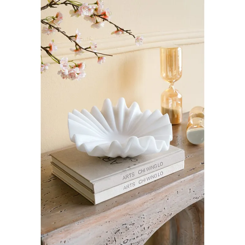 Matte White Pleated Bowl