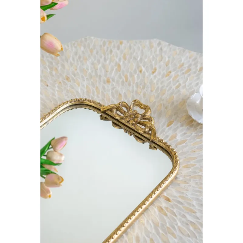 Ornate Gold Mirror Tray