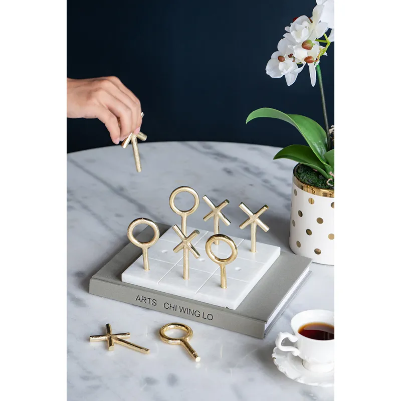 Marble &amp; Gold Tic Tac Toe