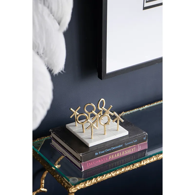 Marble &amp; Gold Tic Tac Toe