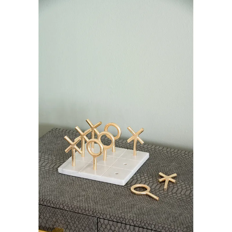 Marble &amp; Gold Tic Tac Toe