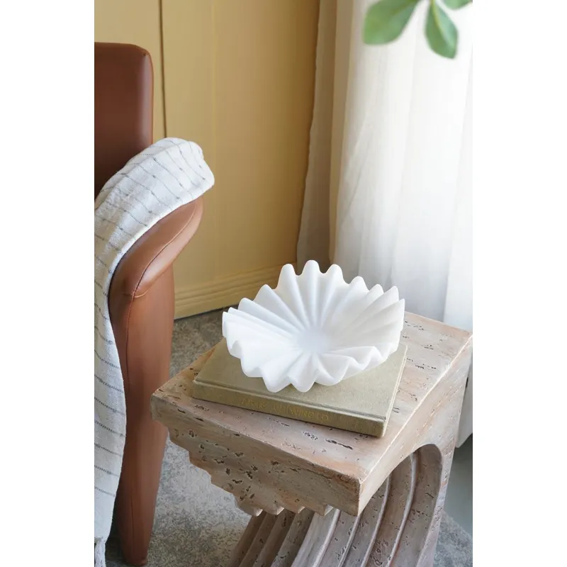 Matte White Pleated Bowl