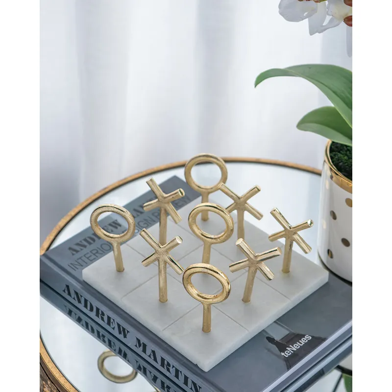 Marble &amp; Gold Tic Tac Toe