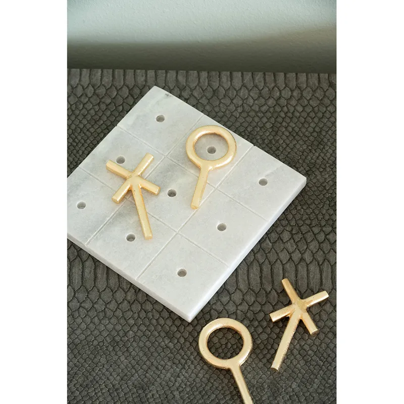 Marble &amp; Gold Tic Tac Toe
