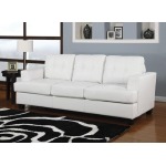 Platinum White Bonded Leather Sofa w/Queen Sleeper