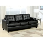Platinum Black Bonded Leather Sofa w/Queen Sleeper