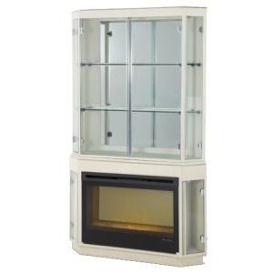 Pearl Caviar Fireplace w/Curio Top & Electric Insert (3 pc)