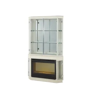 Pearl Caviar Fireplace w/Curio Top & Electric Insert (3 pc)