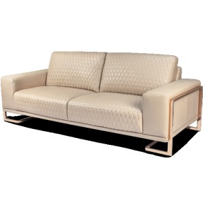 Gianna Leather StandardSofa inPeach RoseGold