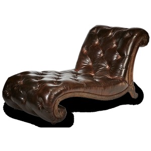 Leather Armless Chaise