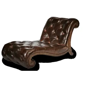Leather Armless Chaise