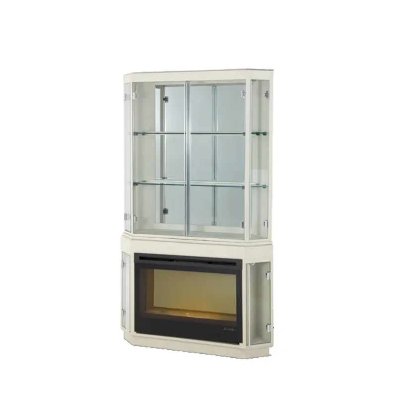 Pearl Caviar Fireplace w/Curio Top & Electric Insert (3 pc)