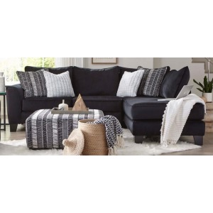 Groovy Black 2PC Sectional