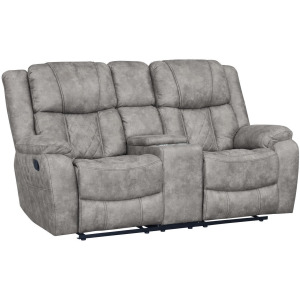 Reclining Console Loveseat - Lux Pewter