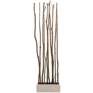 Grey Maple Pole Divider in White Polyresin Planter Grey White