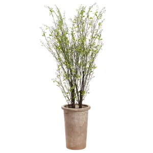 95" Berries Tree in Cement Planter - Green Yellow