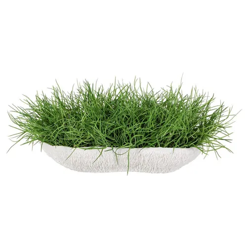 Soft Grass in Low Coral Vase - Green