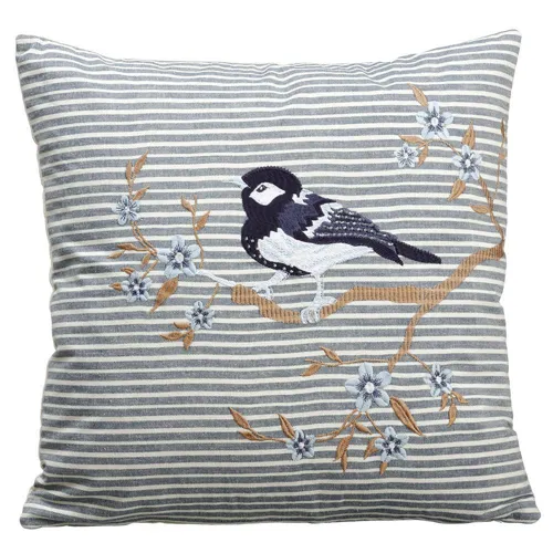 Bird Pillow - Blue Cream
