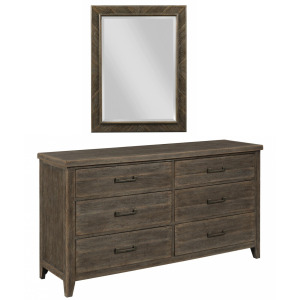 Emporium Lowell Six Drawer Dresser & Mirror