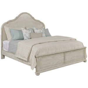 Cambric Vignette Panel Bed Footboard W/Rails And Slats Creme - King