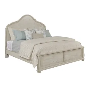 Cambric Vignette Panel Bed Footboard W/Rails And Slats Creme - King