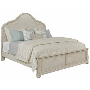 Cambric Vignette Panel Bed Footboard W/Rails And Slats Creme - Queen