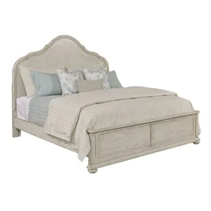 Cambric Vignette Panel Bed Footboard W/Rails And Slats Creme - Queen