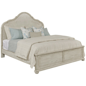 Cambric Vignette Panel Bed Footboard W/Rails And Slats Creme - California King