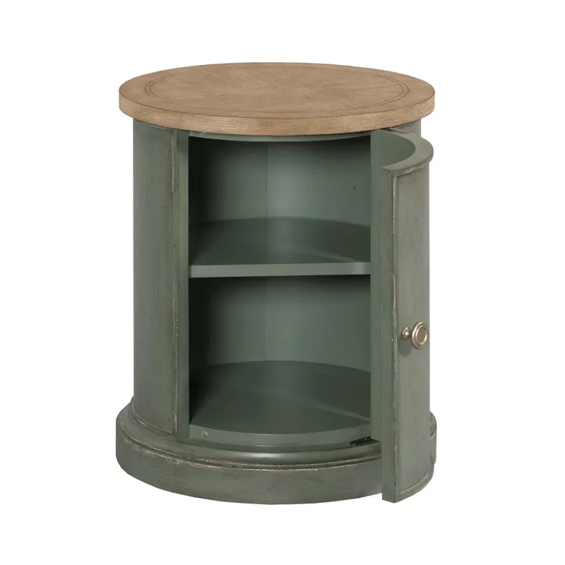 Chastain Woodfield Round Accent Table Green