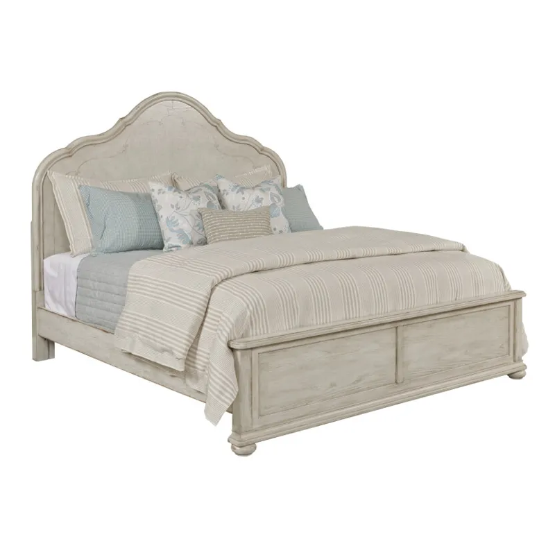 Cambric Vignette Panel Bed Footboard W/Rails And Slats Creme - King