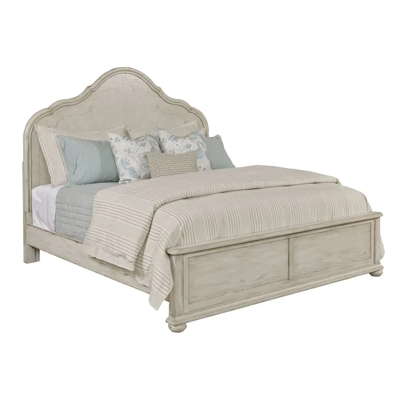 Cambric Vignette Panel Bed Footboard W/Rails And Slats Creme - Queen