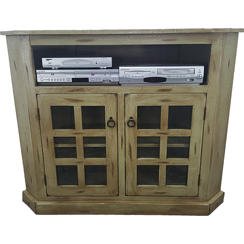 Rustic Tall Curve Corner Tv Stand