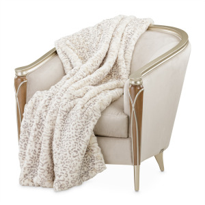 SNOW LEOPARD NATURAL THROW