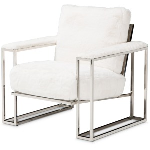 Trance Astro Faux Fur Chair Stainless Steel