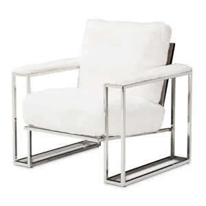 Trance Astro Faux Fur Chair Stainless Steel