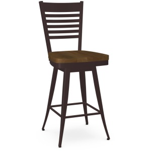 Edwin Swivel Counter Stool - Wood Seat