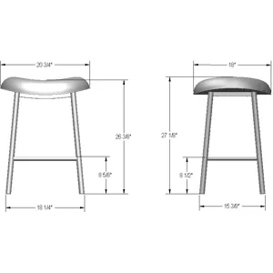 Willo Non Swivel Stool - Counter Height