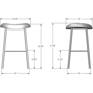 Willo Non Swivel Stool - Bar Height