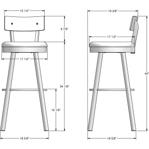 Lauren Swivel Stool - Spectator Height