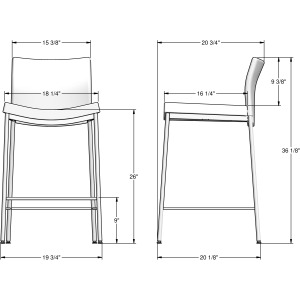 Osten Non Swivel Stool - Counter Height