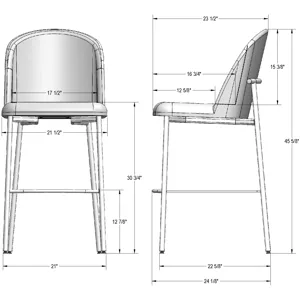 Luongo Non Swivel Stool - Bar Height